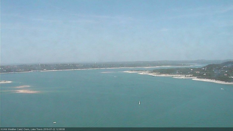 Lake Travis webcam, July 22, 2018 11:10 AM CT