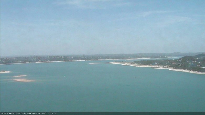 Lake Travis webcam, July 22, 2018 11:25 AM CT