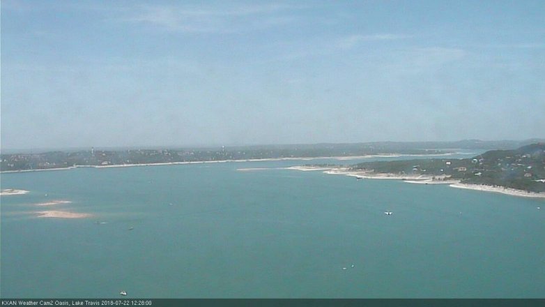 Lake Travis webcam, July 22, 2018 11:30 AM CT
