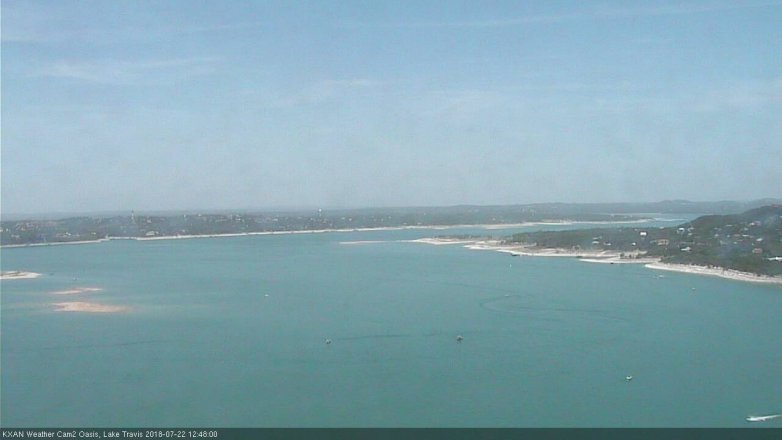 Lake Travis webcam, July 22, 2018 11:50 AM CT