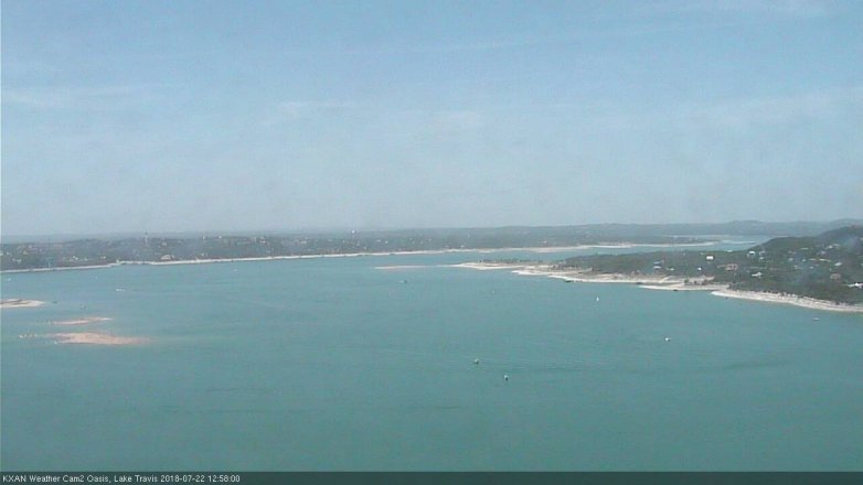 Lake Travis webcam, July 22, 2018 12:00 PM CT