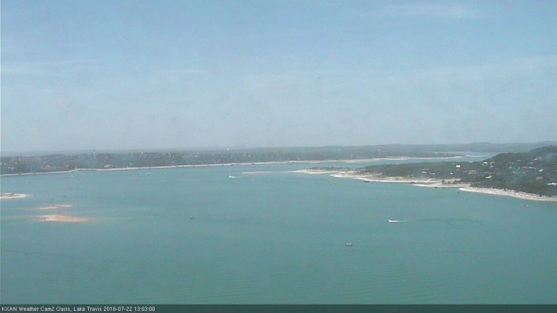 Lake Travis webcam, July 22, 2018 12:05 PM CT