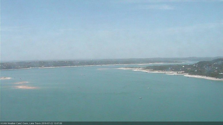 Lake Travis webcam, July 22, 2018 12:10 PM CT