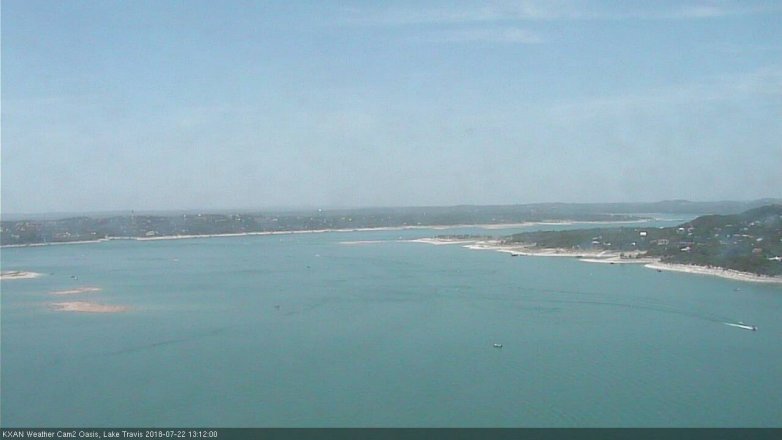 Lake Travis webcam, July 22, 2018 12:15 PM CT