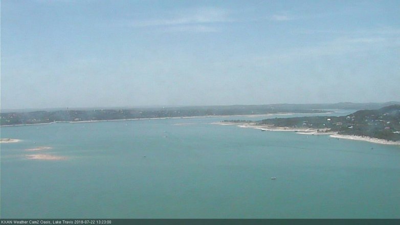 Lake Travis webcam, July 22, 2018 12:25 PM CT