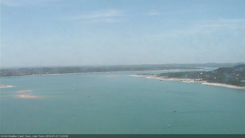 Lake Travis webcam, July 22, 2018 12:30 PM CT