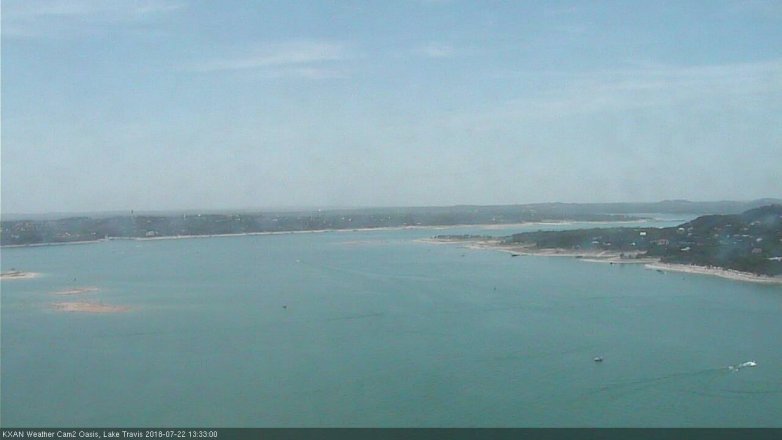 Lake Travis webcam, July 22, 2018 12:35 PM CT