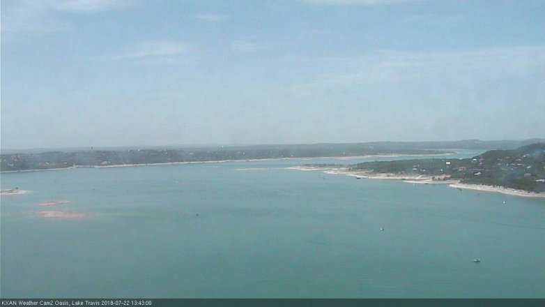 Lake Travis webcam, July 22, 2018 12:45 PM CT