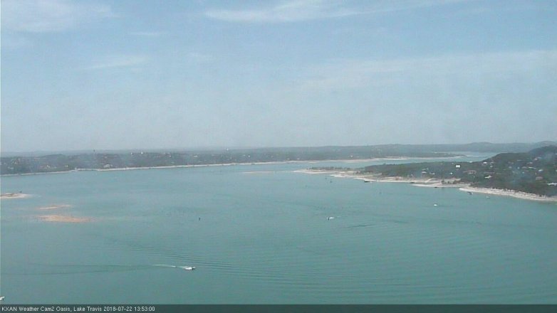 Lake Travis webcam, July 22, 2018 12:55 PM CT