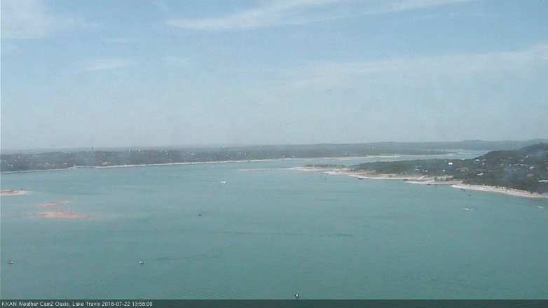 Lake Travis webcam, July 22, 2018 1:00 PM CT