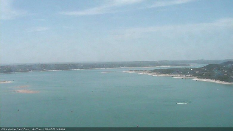 Lake Travis webcam, July 22, 2018 1:05 PM CT