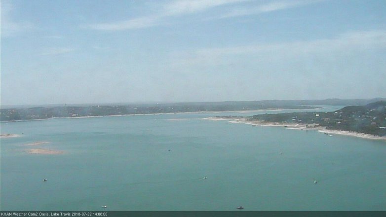 Lake Travis webcam, July 22, 2018 1:10 PM CT