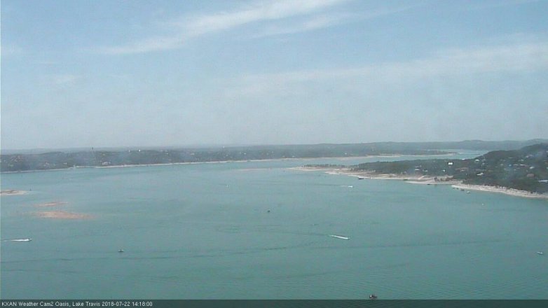 Lake Travis webcam, July 22, 2018 1:20 PM CT