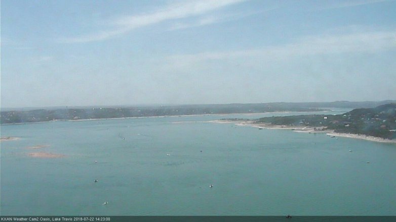 Lake Travis webcam, July 22, 2018 1:25 PM CT