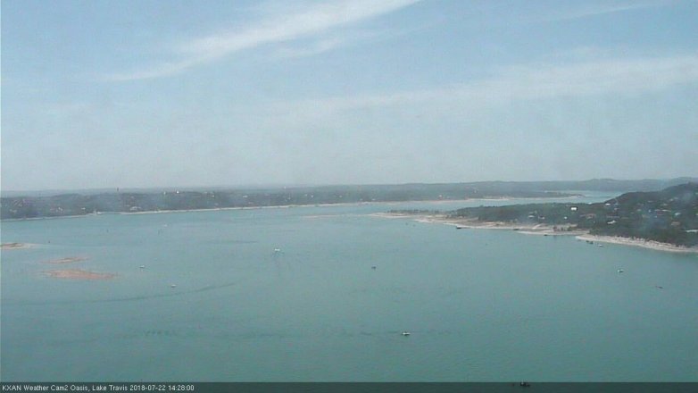 Lake Travis webcam, July 22, 2018 1:30 PM CT