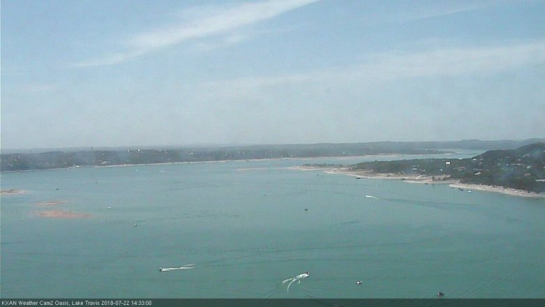Lake Travis webcam, July 22, 2018 1:35 PM CT