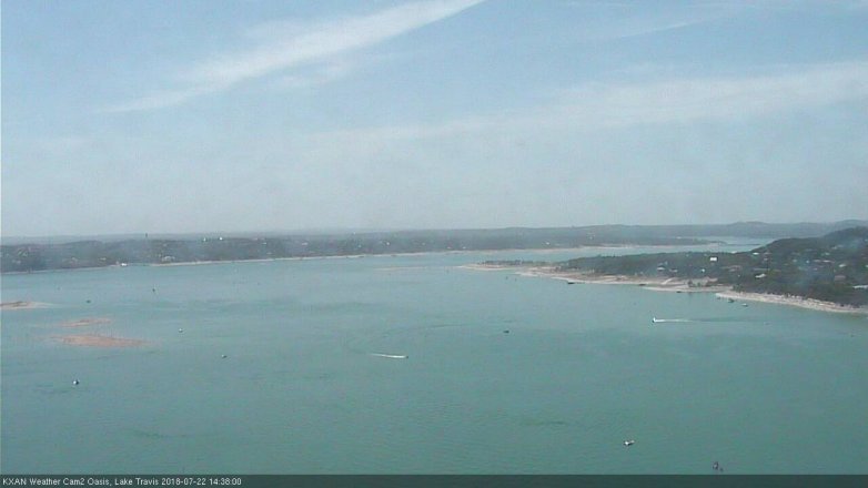 Lake Travis webcam, July 22, 2018 1:40 PM CT