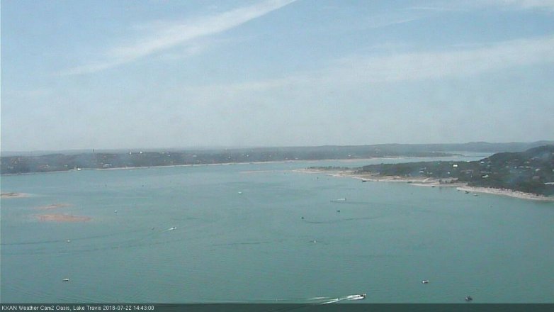 Lake Travis webcam, July 22, 2018 1:45 PM CT