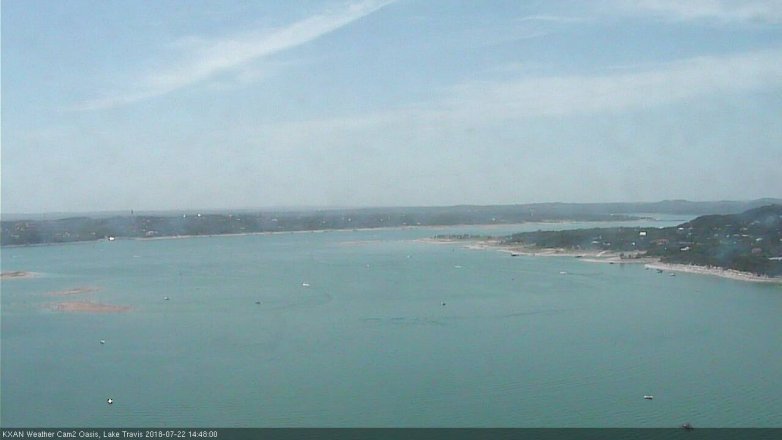 Lake Travis webcam, July 22, 2018 1:50 PM CT
