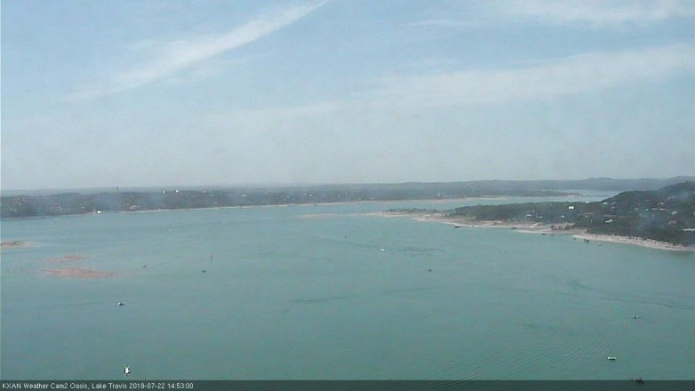 Lake Travis webcam, July 22, 2018 1:55 PM CT