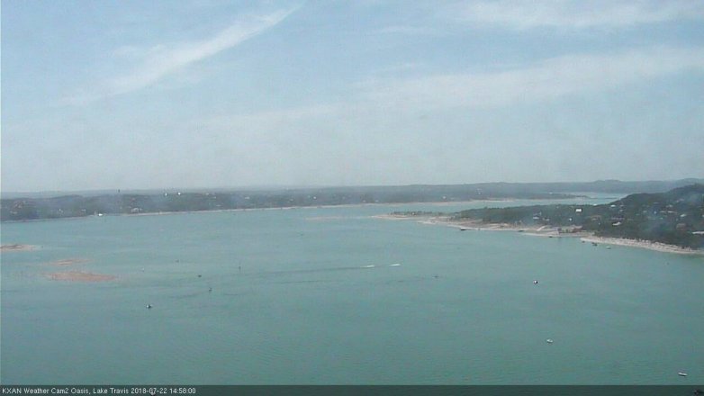 Lake Travis webcam, July 22, 2018 2:00 PM CT