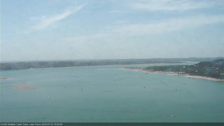 Lake Travis webcam, July 22, 2018 2:05 PM CT