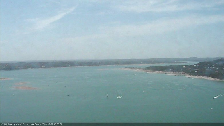 Lake Travis webcam, July 22, 2018 2:10 PM CT