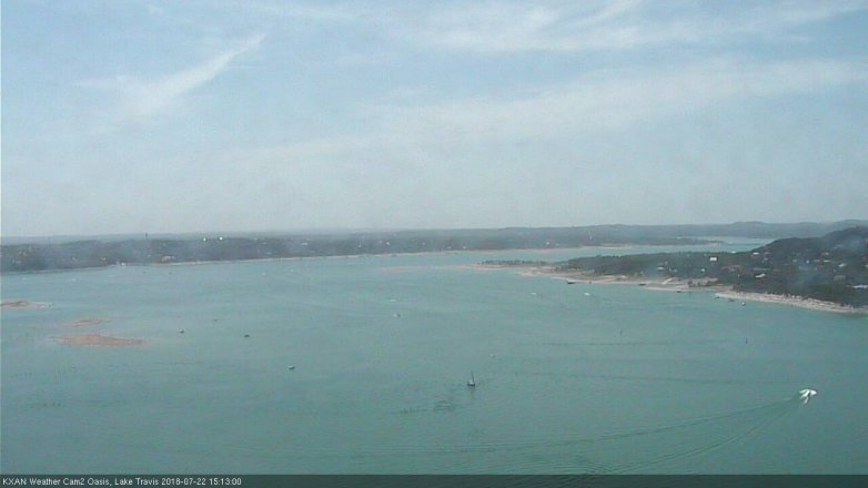 Lake Travis webcam, July 22, 2018 2:15 PM CT