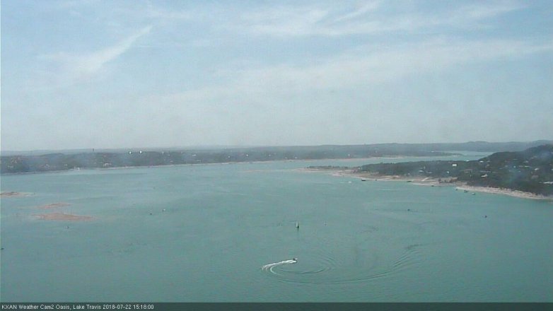 Lake Travis webcam, July 22, 2018 2:20 PM CT