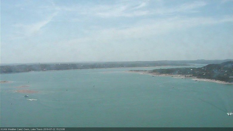 Lake Travis webcam, July 22, 2018 2:25 PM CT