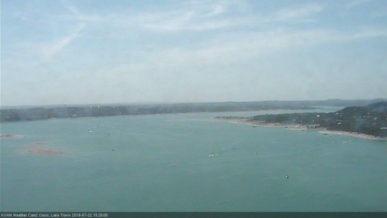 Lake Travis webcam, July 22, 2018 2:30 PM CT