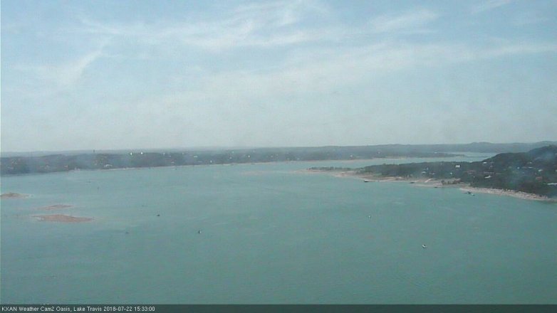 Lake Travis webcam, July 22, 2018 2:35 PM CT
