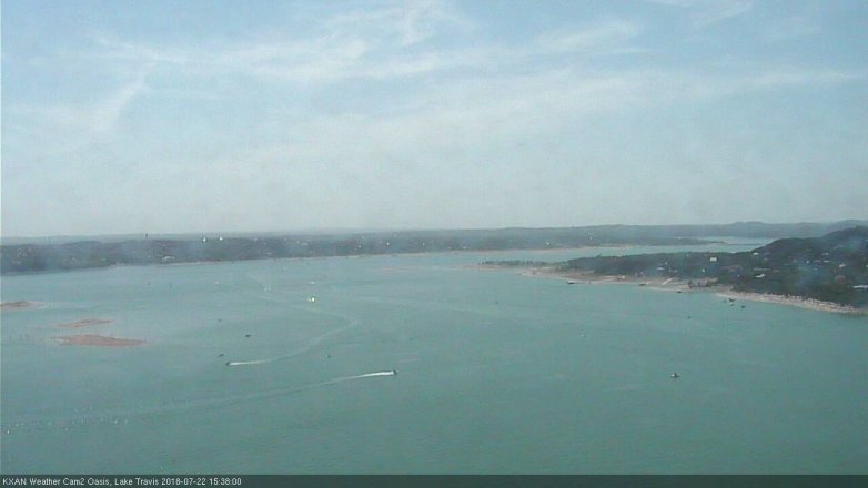 Lake Travis webcam, July 22, 2018 2:40 PM CT