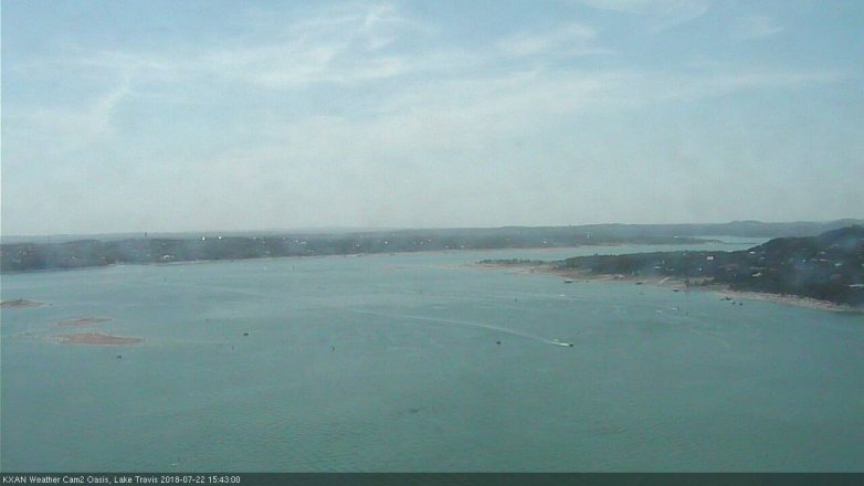 Lake Travis webcam, July 22, 2018 2:45 PM CT