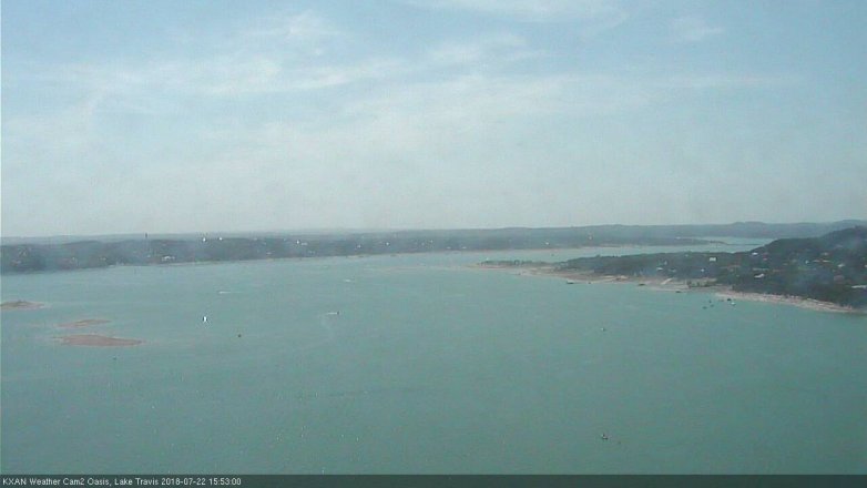 Lake Travis webcam, July 22, 2018 2:55 PM CT