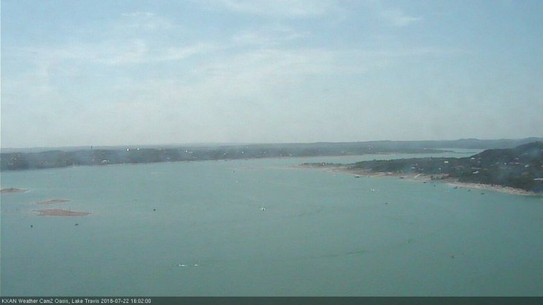 Lake Travis webcam, July 22, 2018 3:05 PM CT