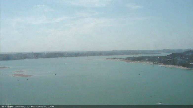 Lake Travis webcam, July 22, 2018 3:10 PM CT