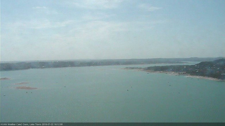 Lake Travis webcam, July 22, 2018 3:15 PM CT