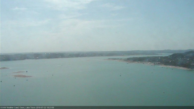 Lake Travis webcam, July 22, 2018 3:25 PM CT