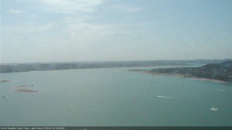 Lake Travis webcam, July 22, 2018 3:30 PM CT