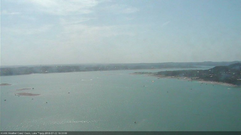 Lake Travis webcam, July 22, 2018 3:35 PM CT