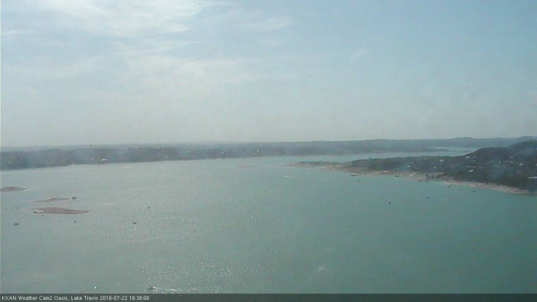 Lake Travis webcam, July 22, 2018 3:40 PM CT