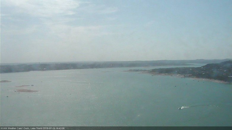 Lake Travis webcam, July 22, 2018 3:45 PM CT