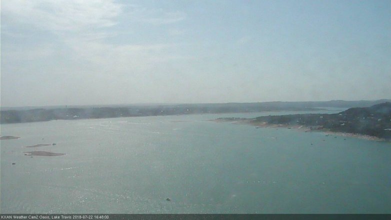 Lake Travis webcam, July 22, 2018 3:50 PM CT