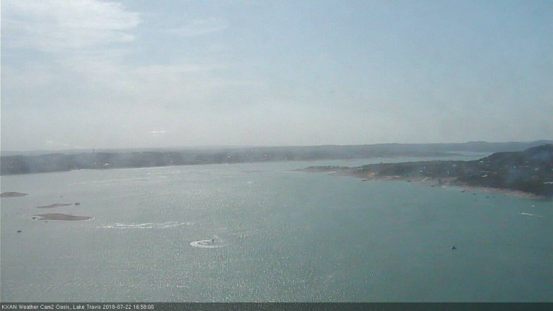 Lake Travis webcam, July 22, 2018 4:00 PM CT