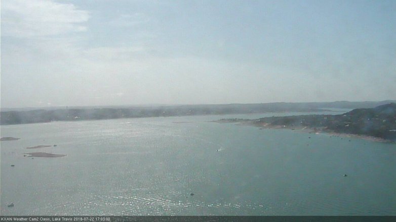Lake Travis webcam, July 22, 2018 4:05 PM CT