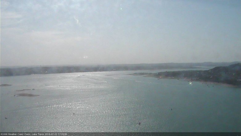Lake Travis webcam, July 22, 2018 4:30 PM CT