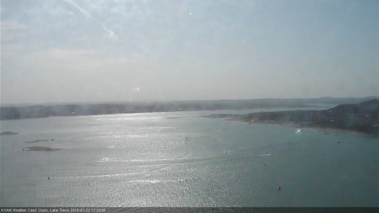 Lake Travis webcam, July 22, 2018 4:35 PM CT
