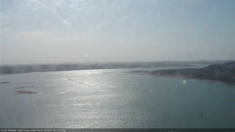 Lake Travis webcam, July 22, 2018 4:40 PM CT