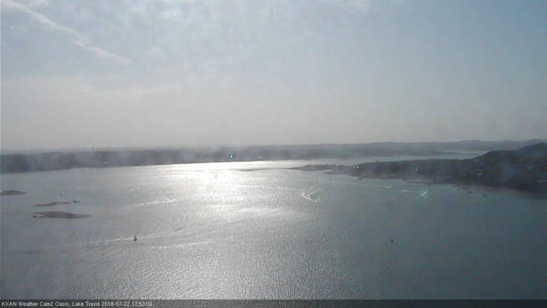 Lake Travis webcam, July 22, 2018 4:55 PM CT